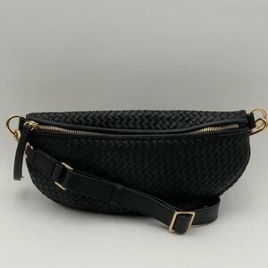 Quince Black Woven Crossbody Bag